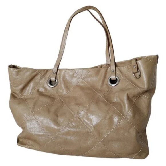 Moncler tan "A Porter" leather tote bag - Picture 1 of 15